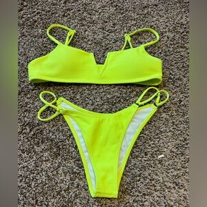 SHEIN Bright Yellow Swimsuit Set
